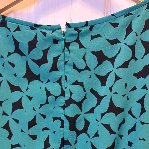 LOFT Teal & Black Sleeveless Midi Dress - Picture 8 of 9